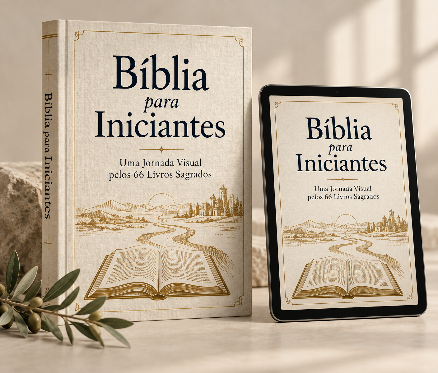 Mockup do guia Bíblia para Iniciantes
